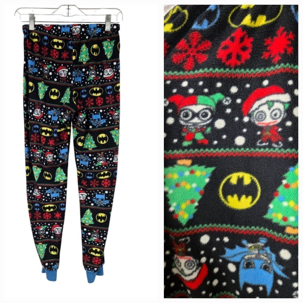 DC Comics Christmas Batman Joker Harley Quinn Pajama Jogger Lounge Pants Women's